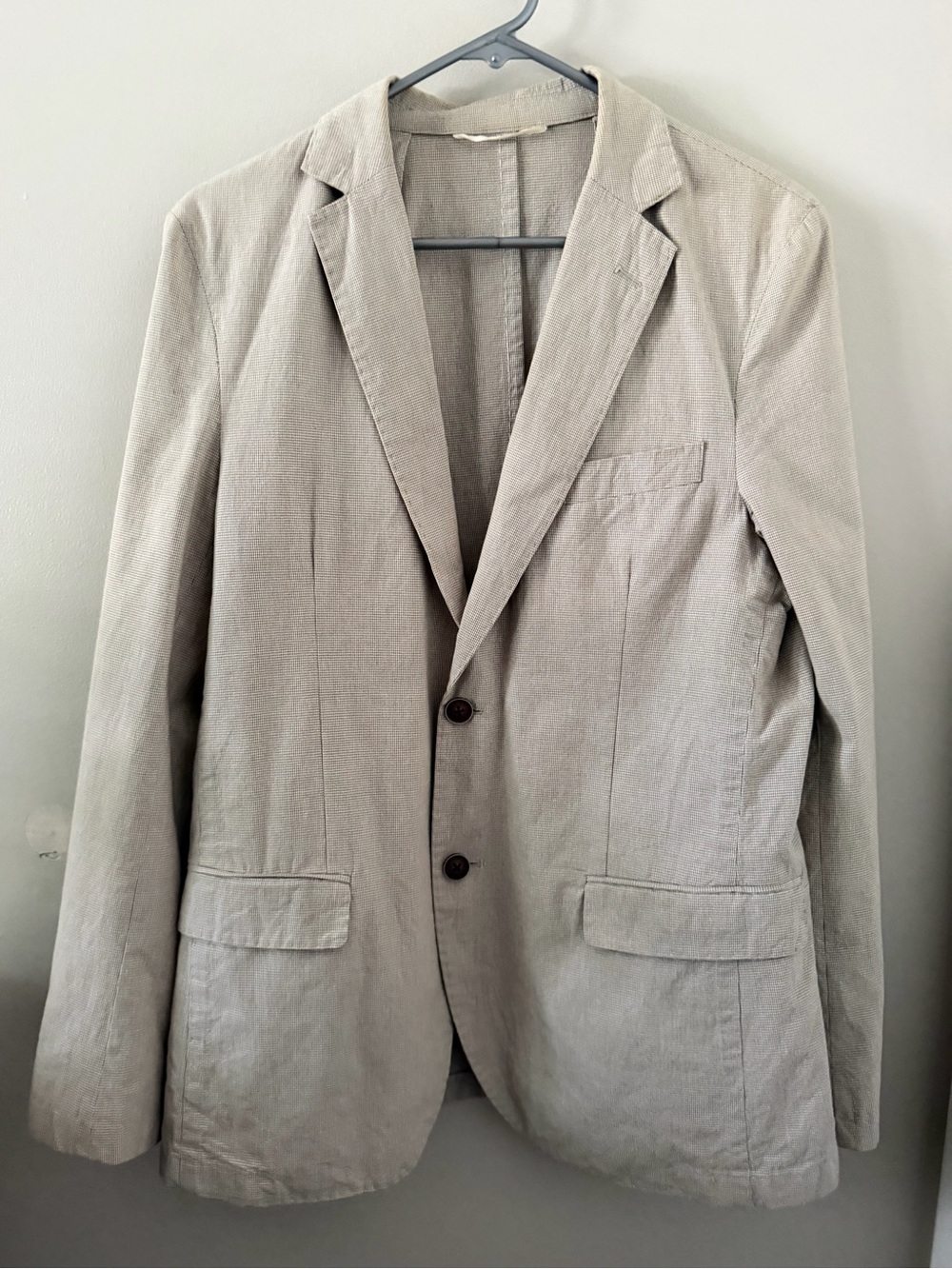 🦁 Désirée 1955 Napoli Italian Houndstooth Blazer Tan/Cream 🦁 ~ US 38 (EU 48)
